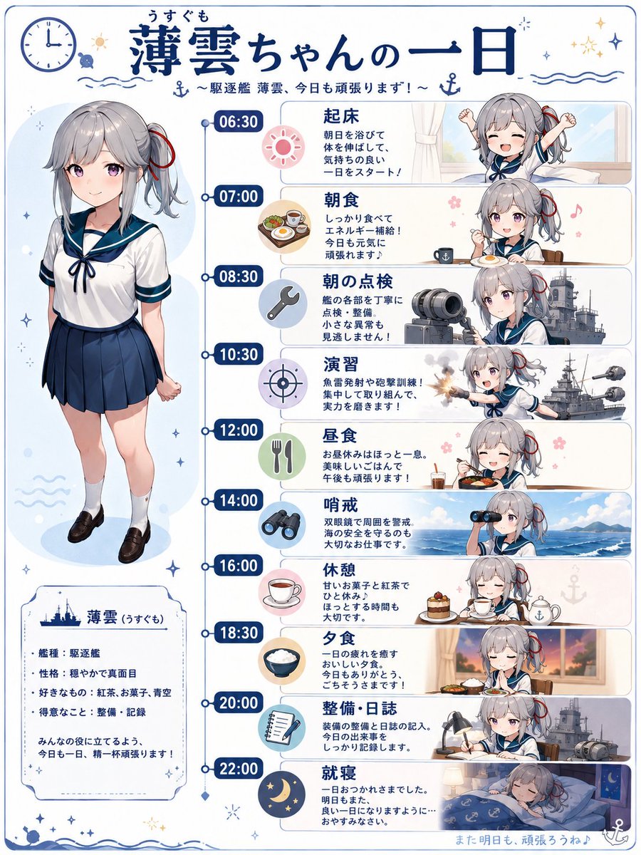 Ship Girl Daily Schedule Poster