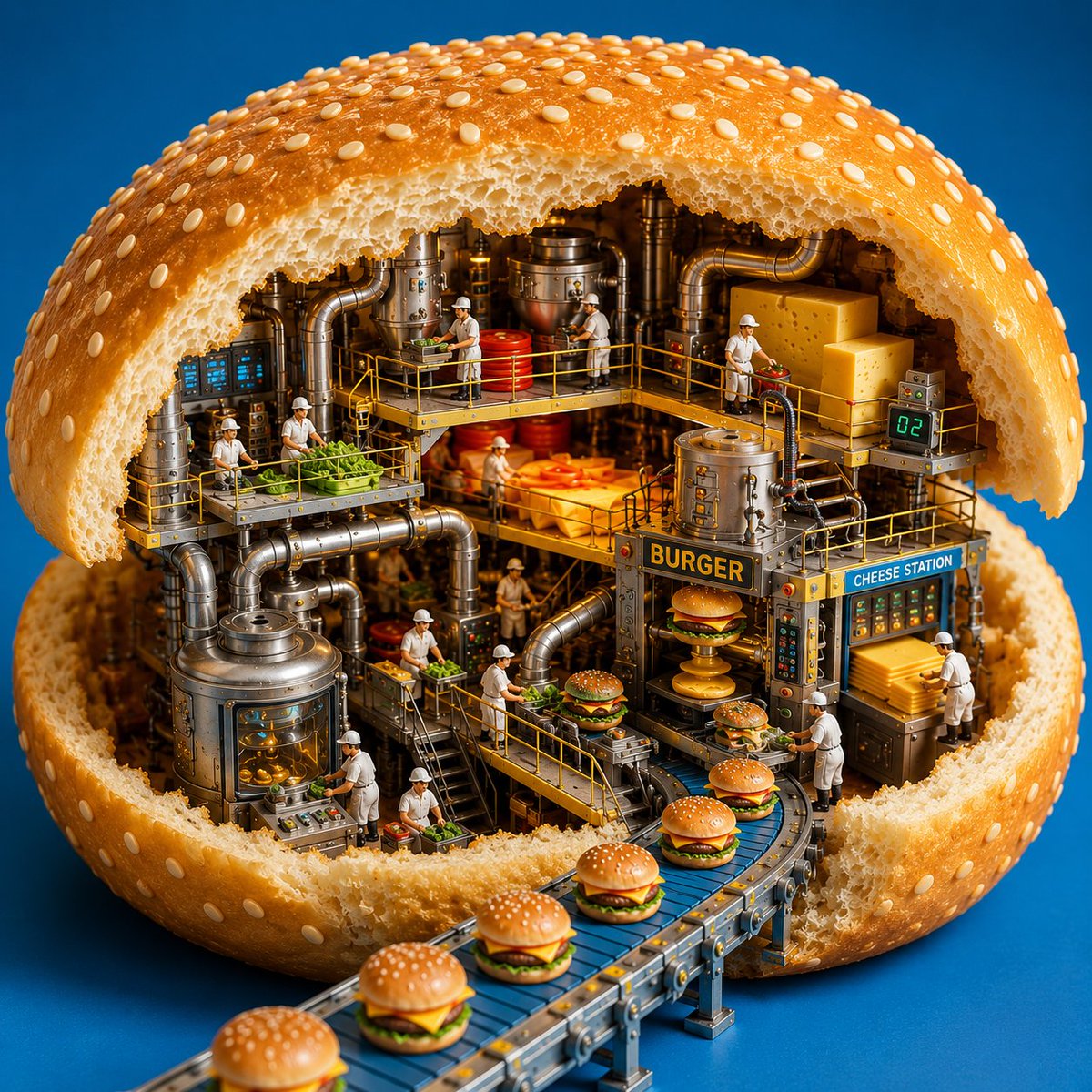 Miniature Burger Factory Render
