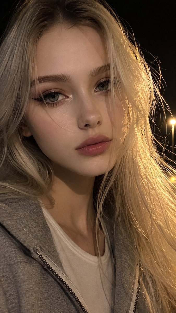 Ethereal Night Selfie Portrait