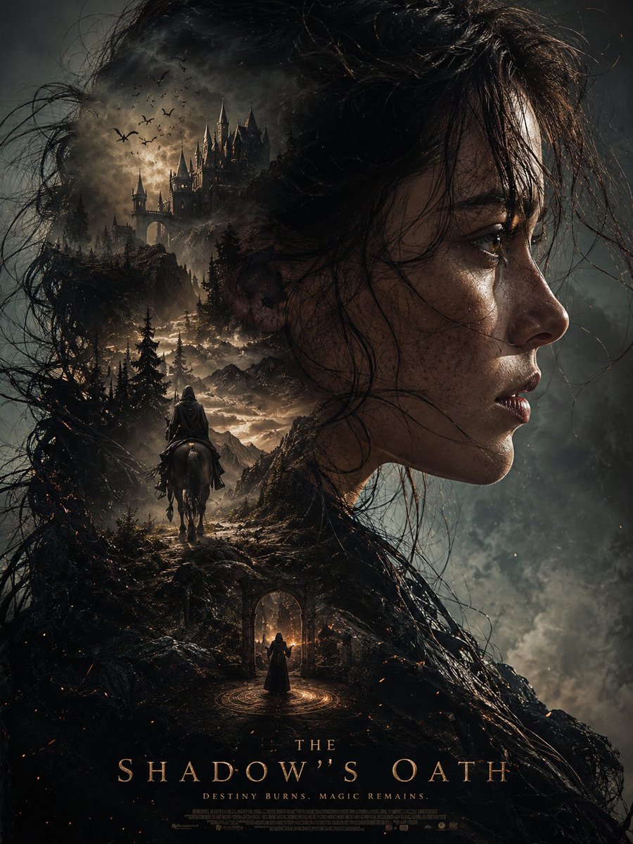 Dark Fantasy Double Exposure Poster