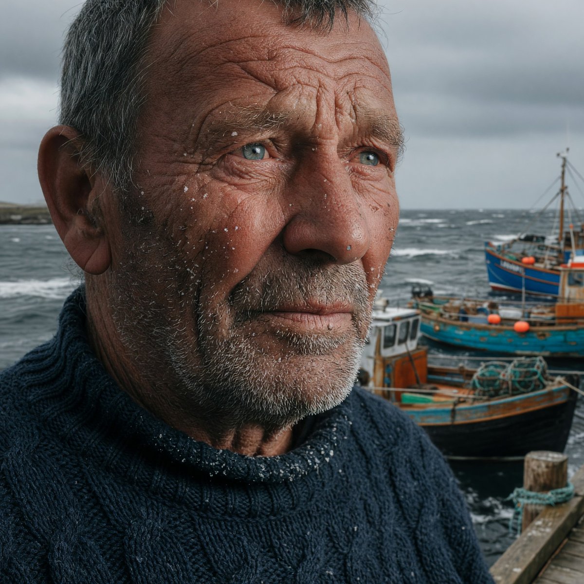 Stormy Icelandic Fisherman Portrait