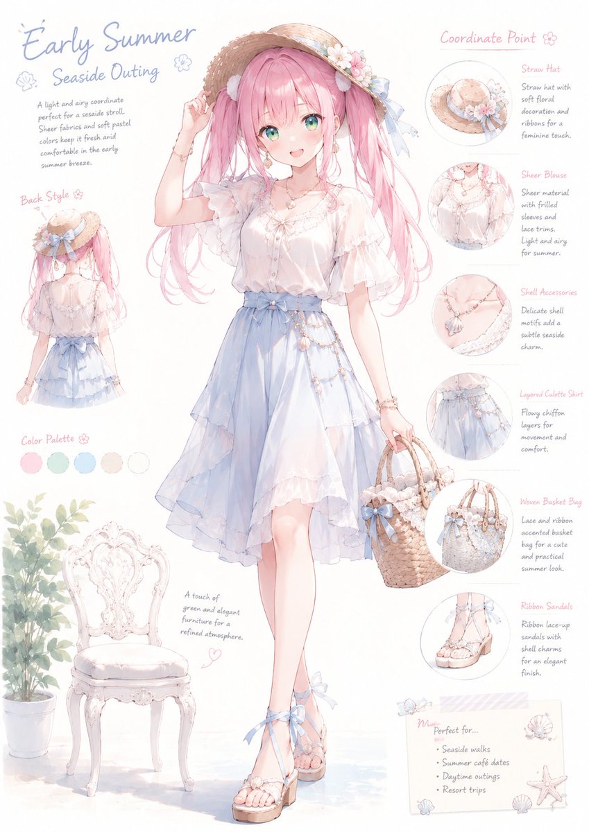 Pastel Seaside Fashion Coordinate Sheet