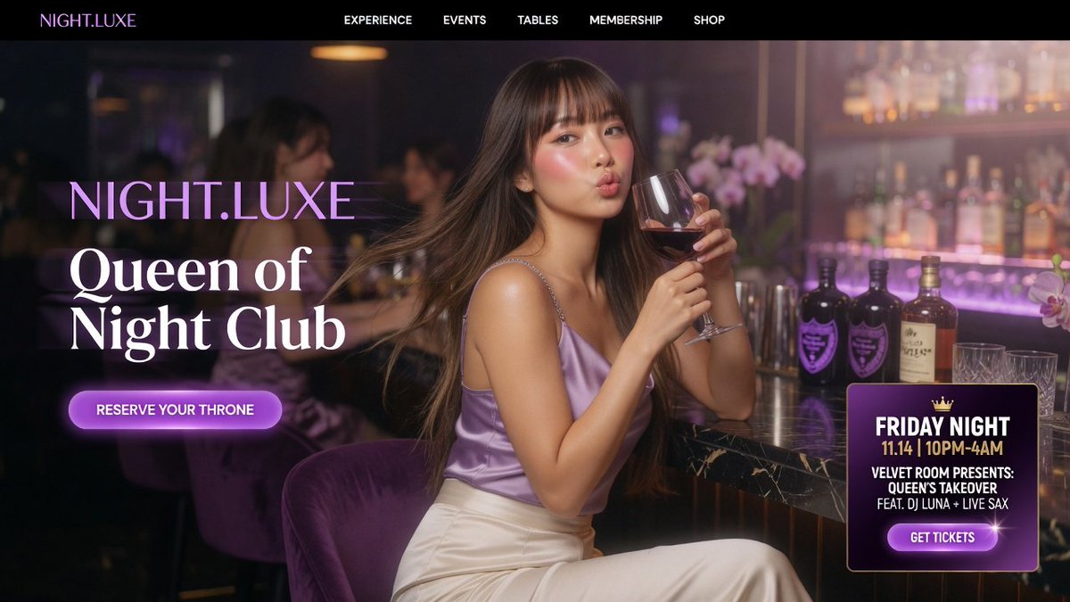 Luxury Nightclub Landing Page