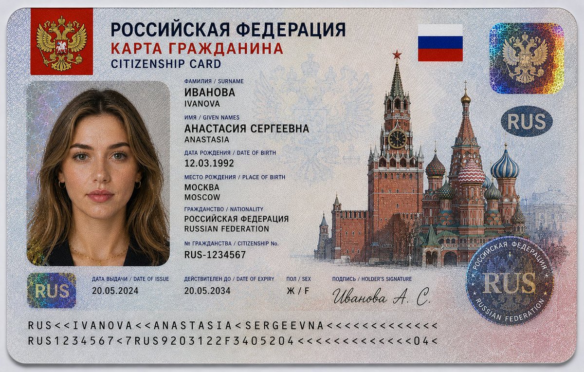 Realistic Citizenship Identity Card
