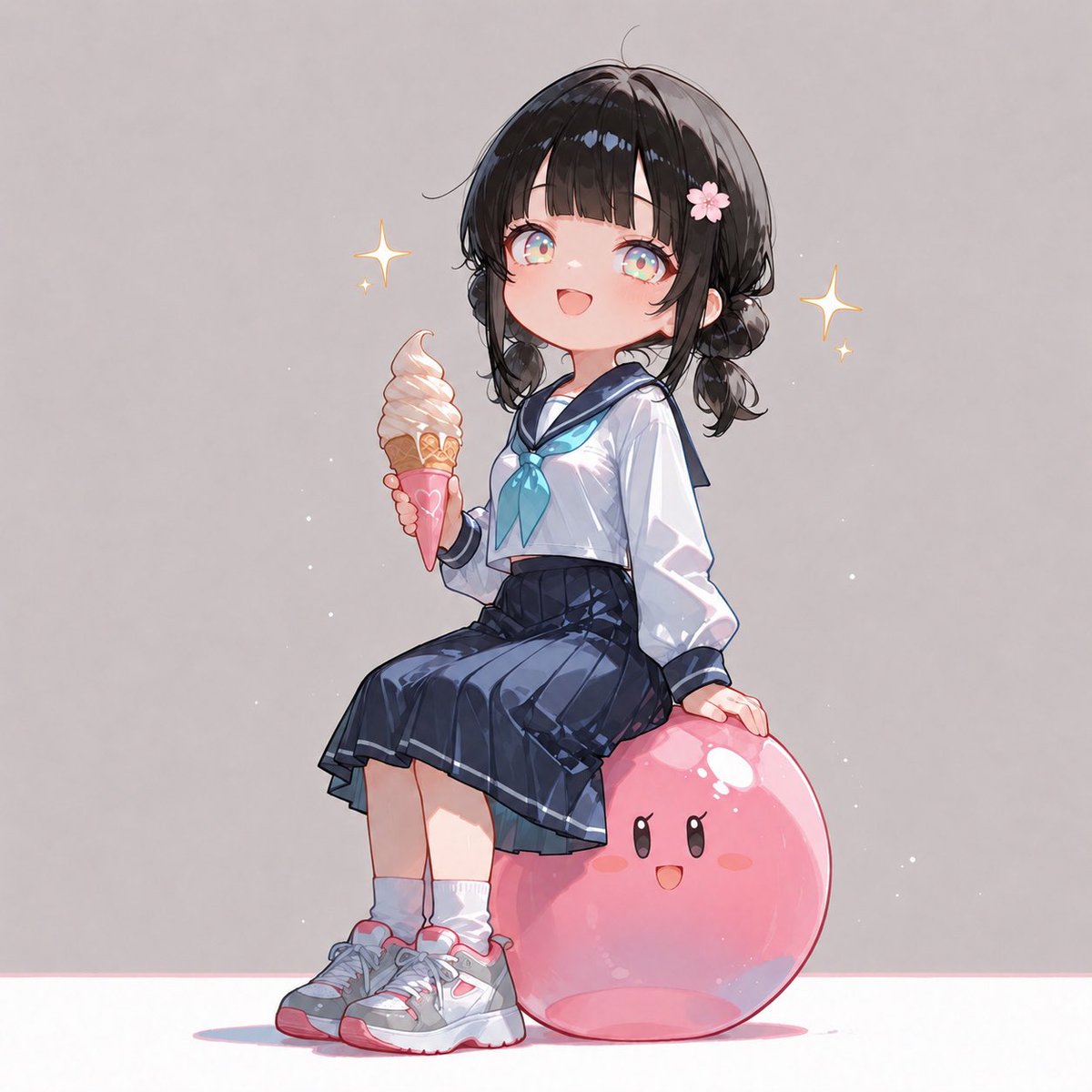 Anime Schoolgirl on Pink Slime