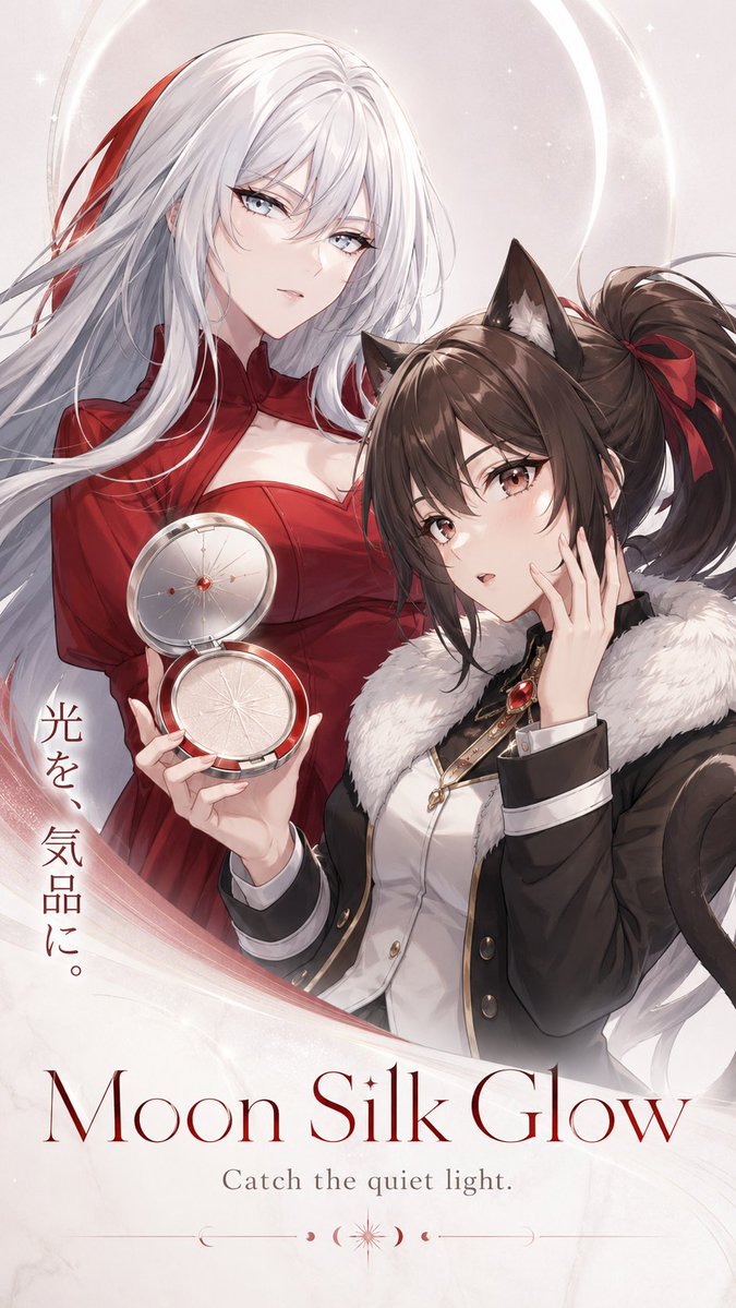 Moon Silk Glow Anime Beauty Poster
