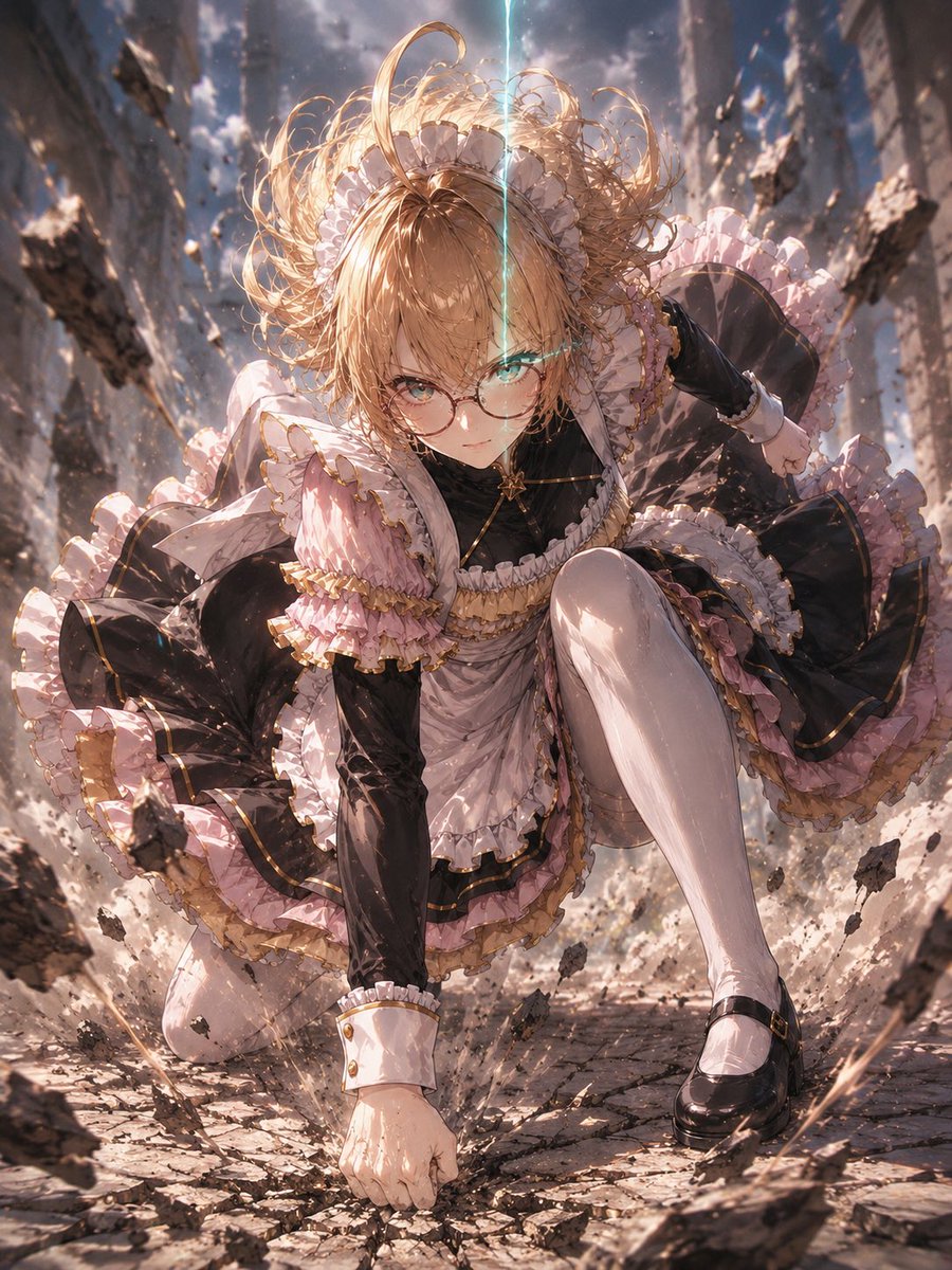 Gothic Maid Superhero Landing