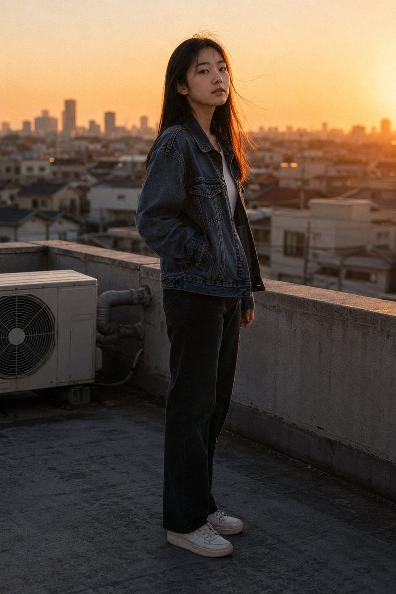 Golden Hour Rooftop Portrait