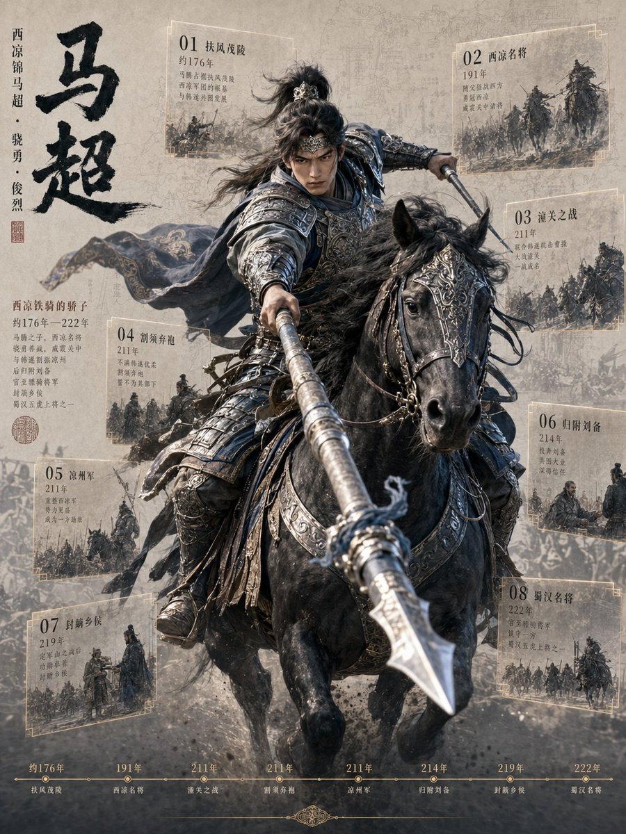 Ma Chao Historical Cavalry Timeline Poster