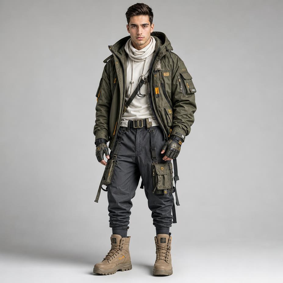 Futuristic Techwear Studio Portrait