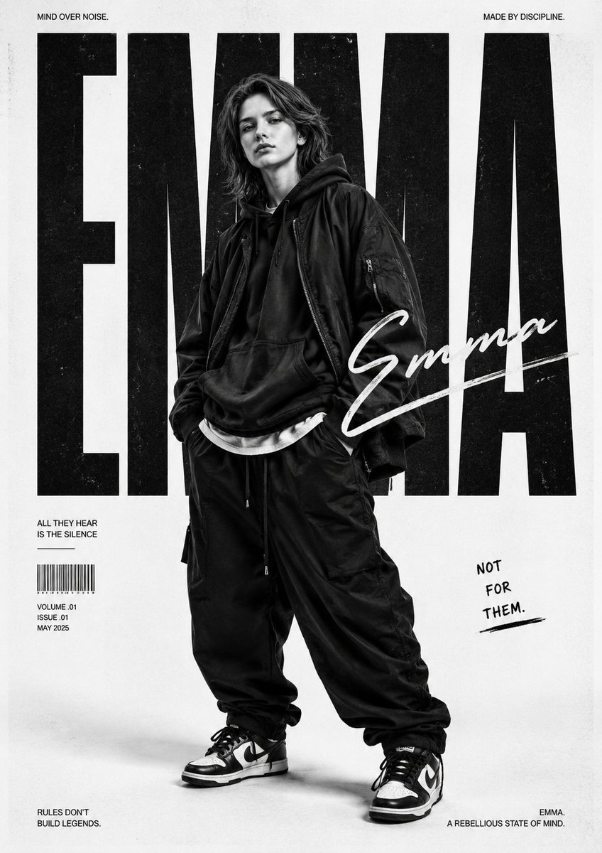 Monochrome Streetwear Editorial Poster