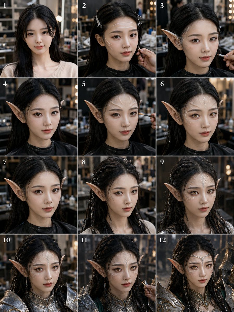 Elf Warrior Transformation Collage