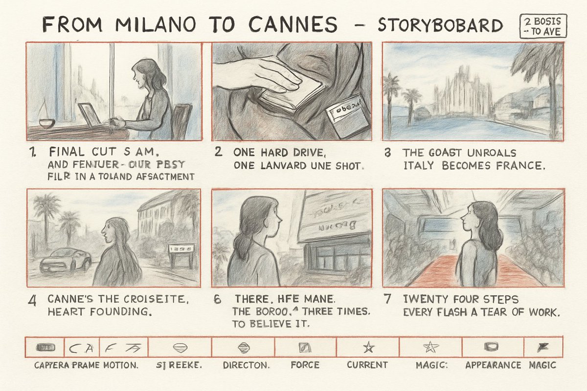 Milano to Cannes Storyboard Sheet