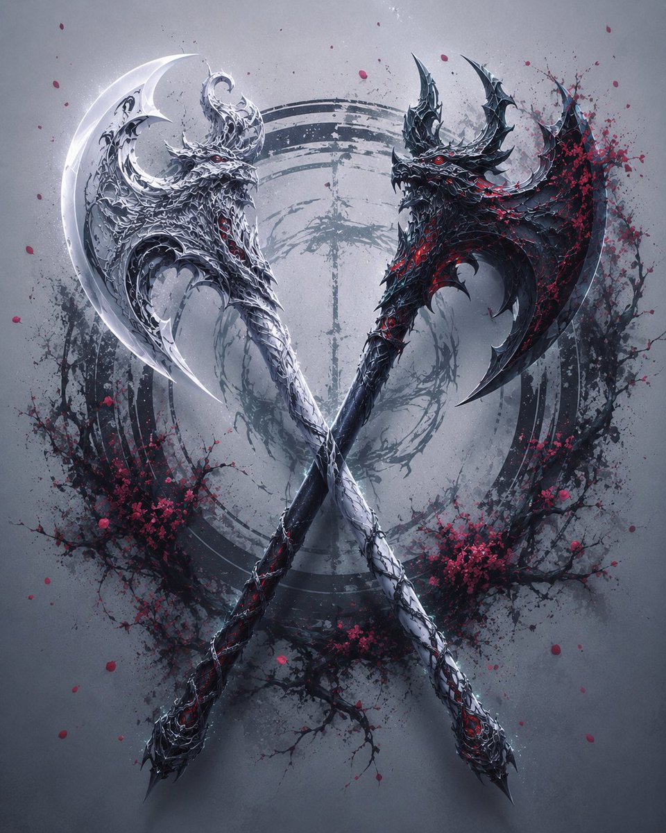 Crossed Dark Eastern Fantasy Halberds