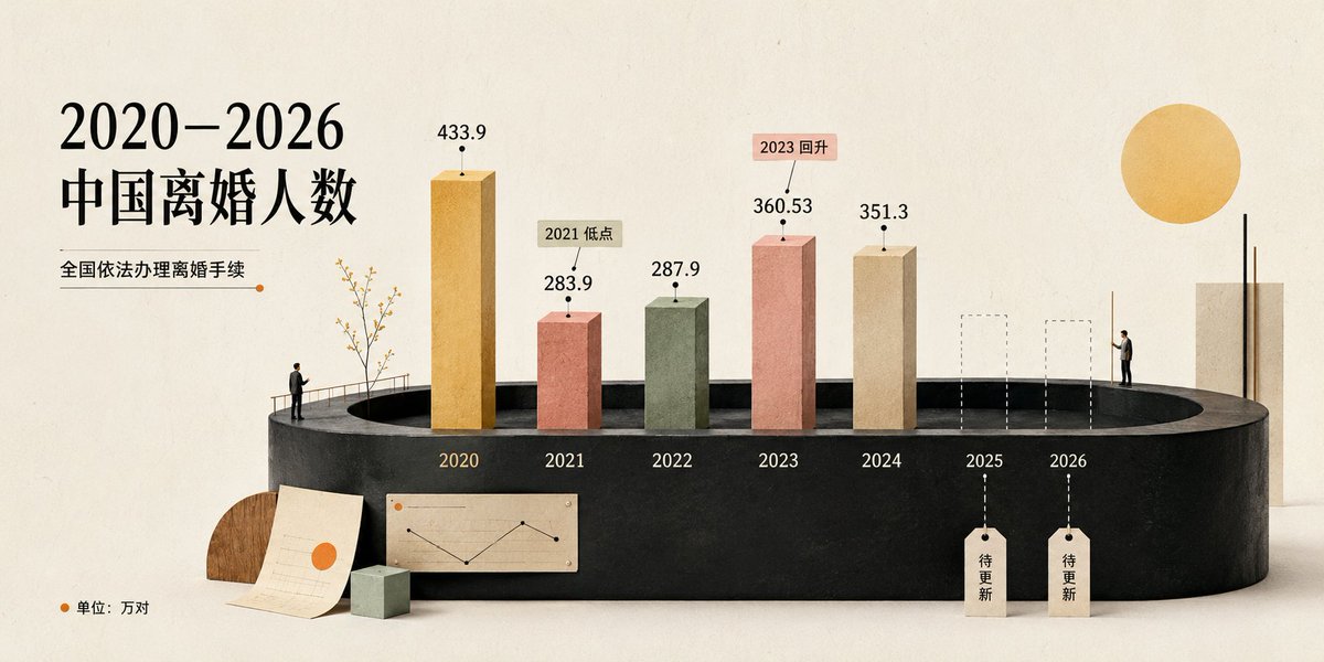 China Divorce Data 3D Infographic