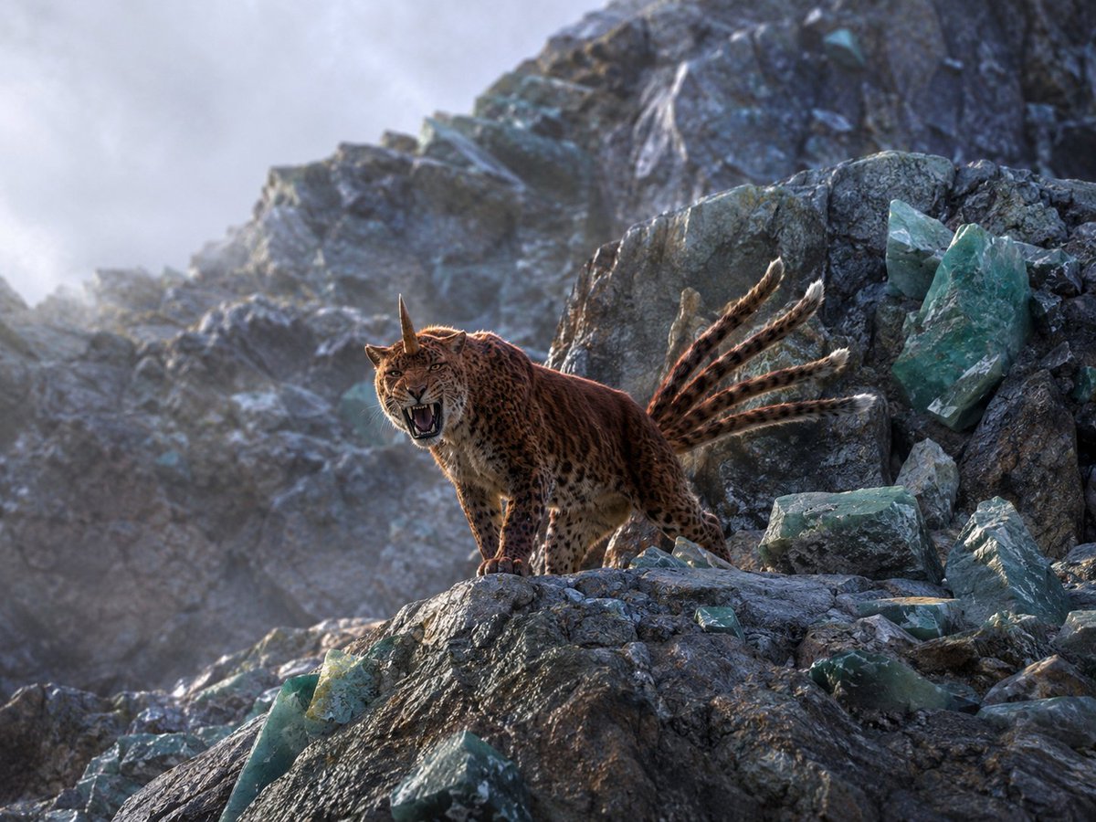Horned Six-Tailed Mountain Beast