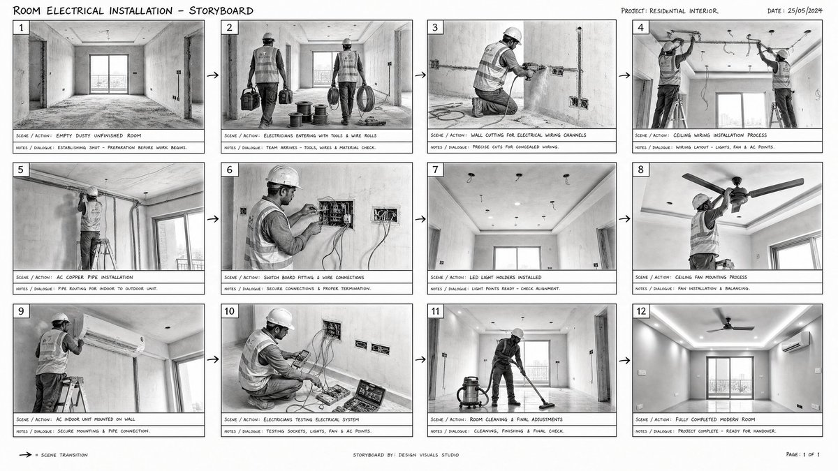 Room Installation Storyboard Sheet