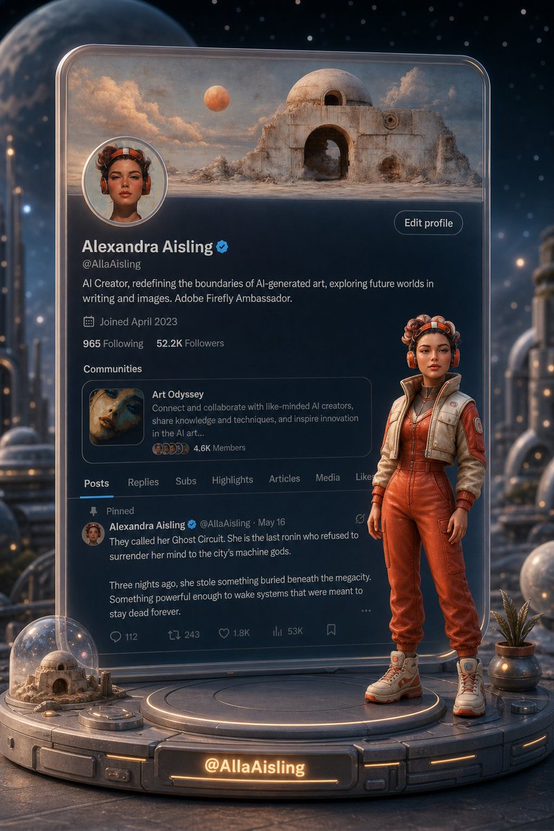 Tiny 3D Avatar in Front of X Profile