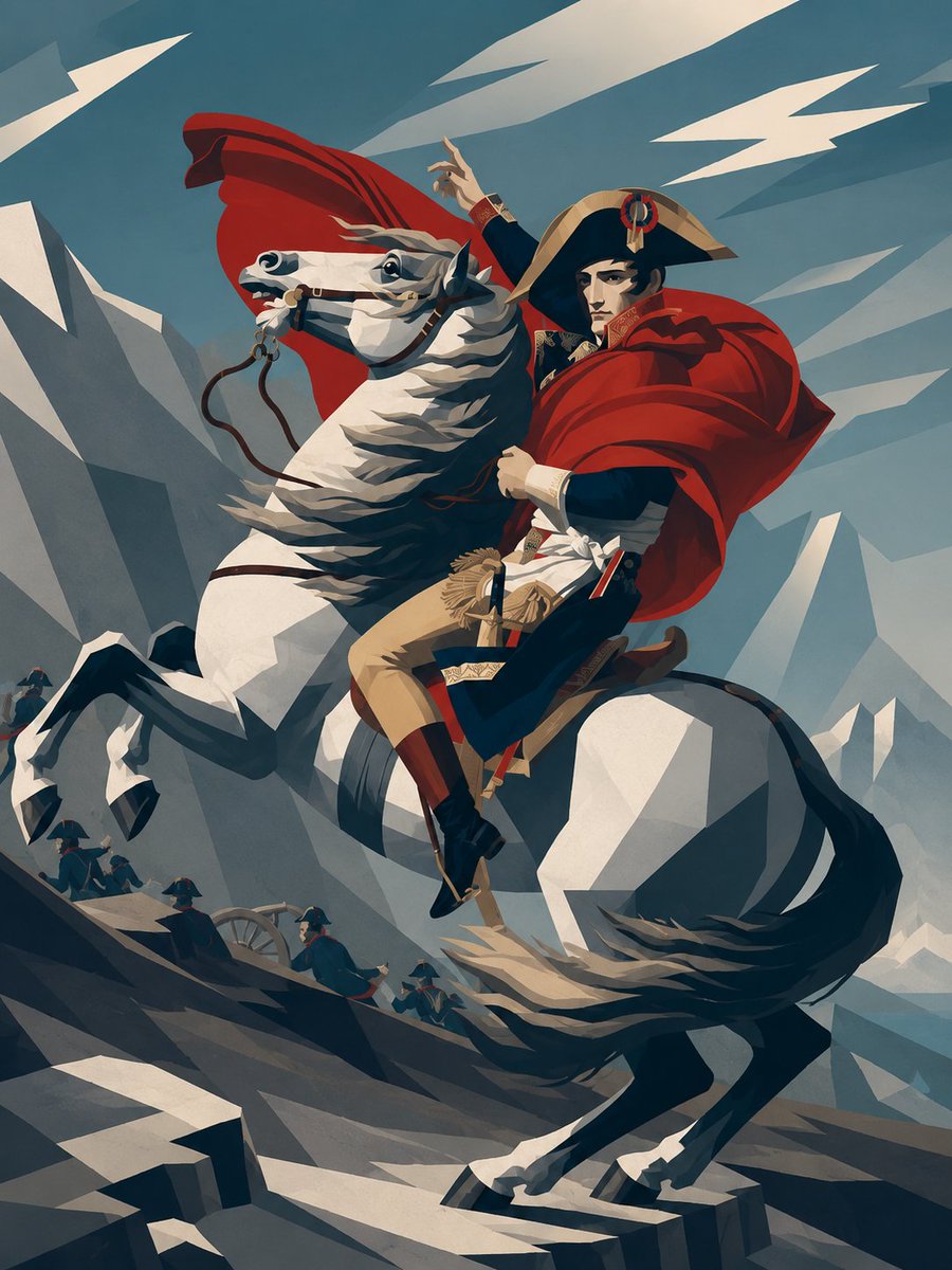 Minimalist Geometric Napoleon Portrait