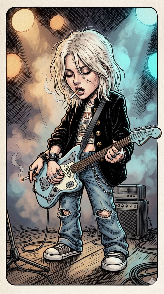 Comic Book Rockstar Portrait