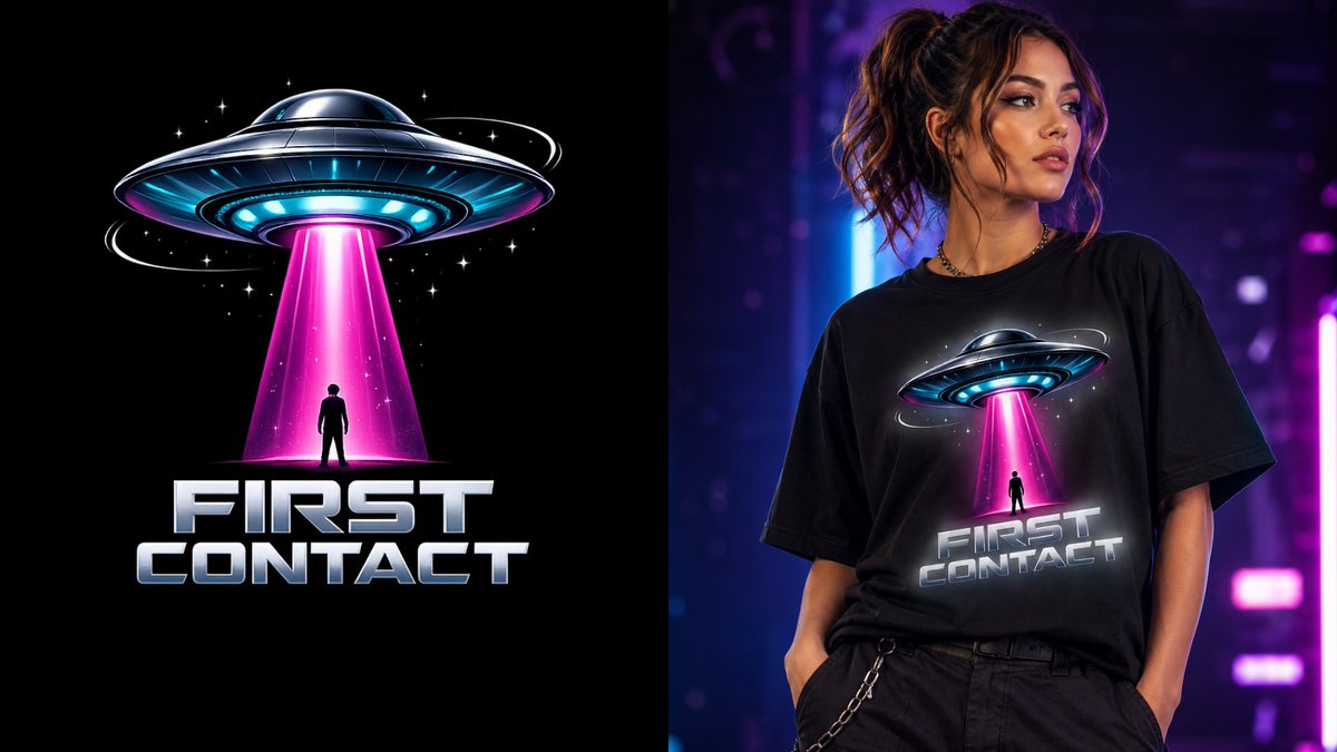 First Contact Sci-Fi T-Shirt Design