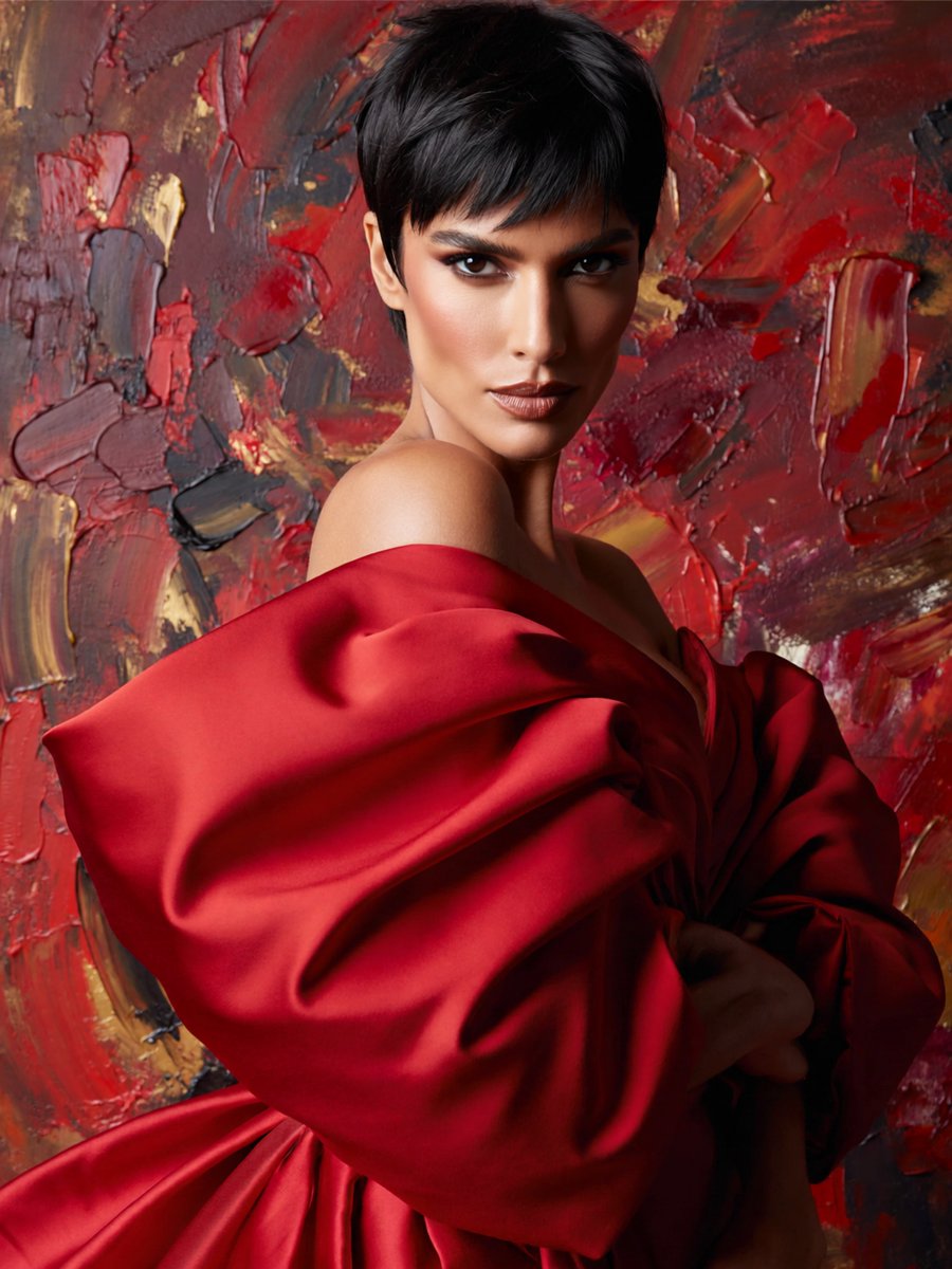 Anonymous Red Couture Portrait