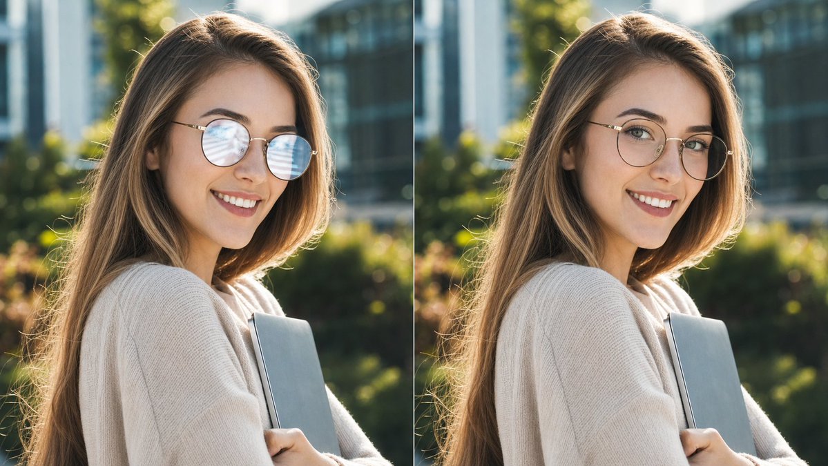 Glasses Glare Removal Comparison