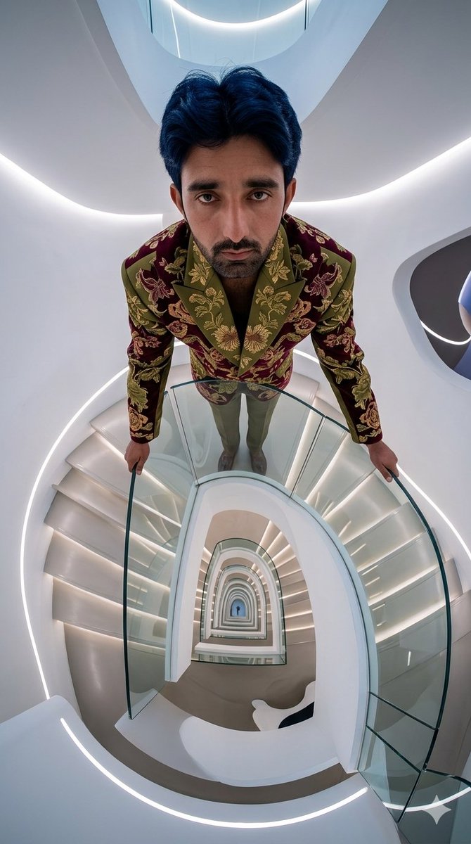 Fisheye Staircase Fashion Editorial