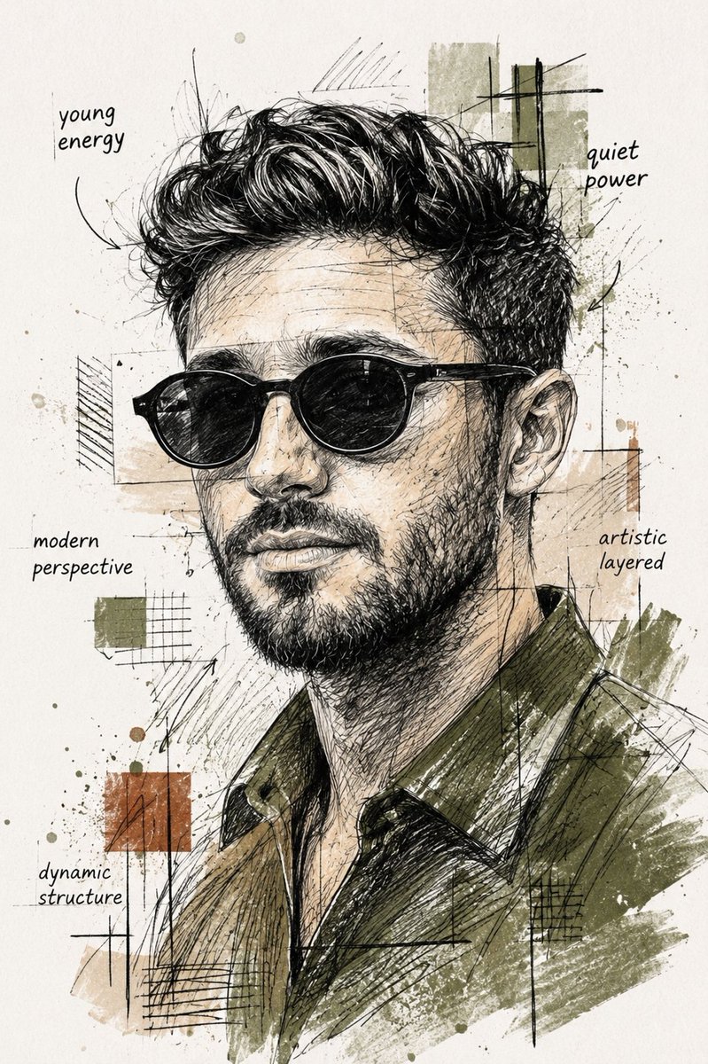 Mixed Media Sketch Portrait