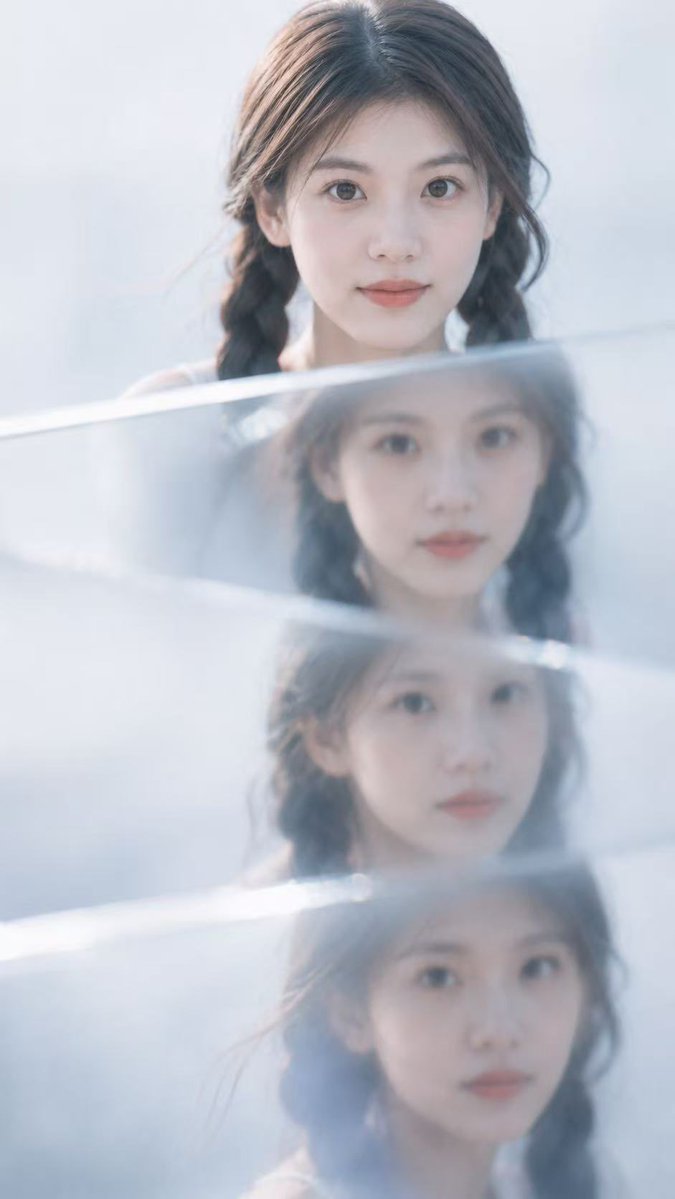 Misty Glass Reflection Portrait