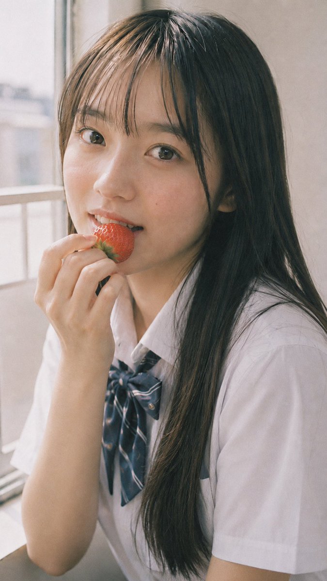 Summer Uniform Portrait with Strawberry