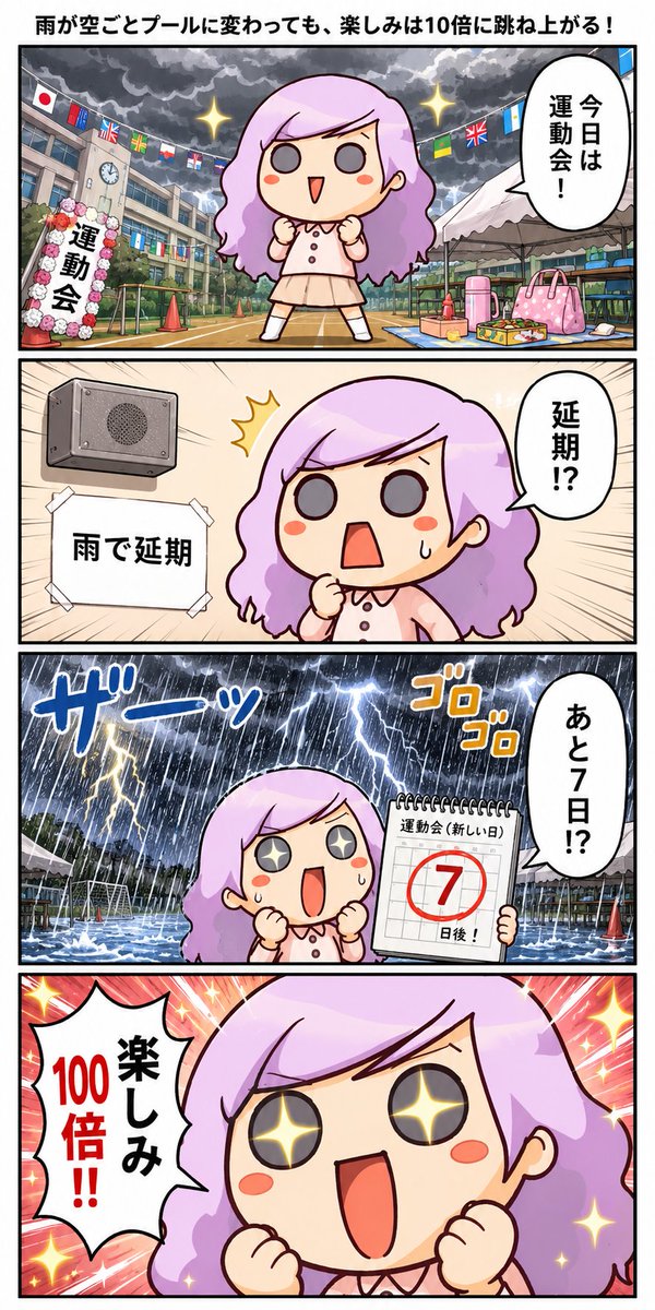 Rainy Sports Day Chibi Manga