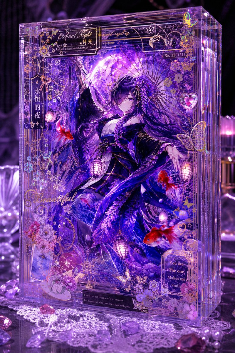 Luxury Purple Anime Acrylic Block
