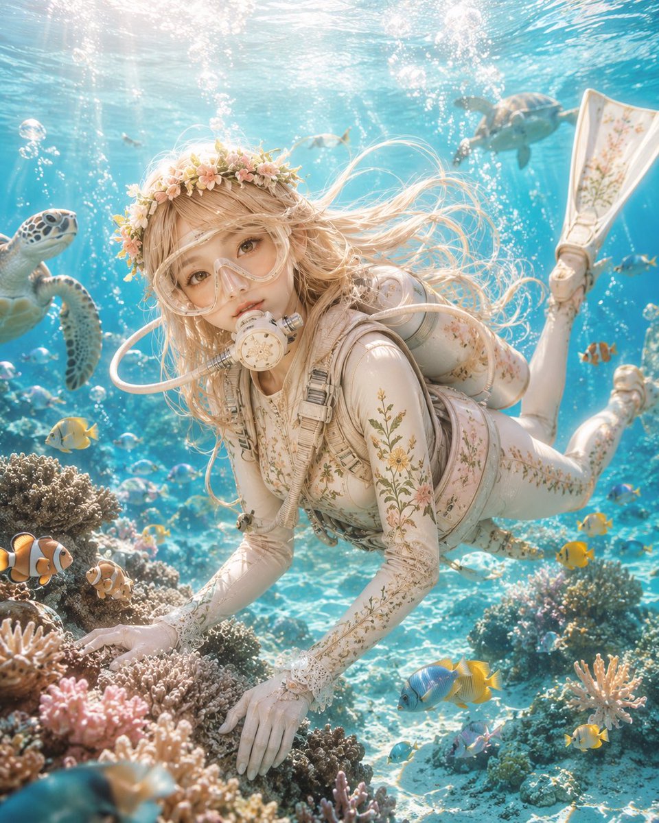 Anime Scuba Diving Character Portrait