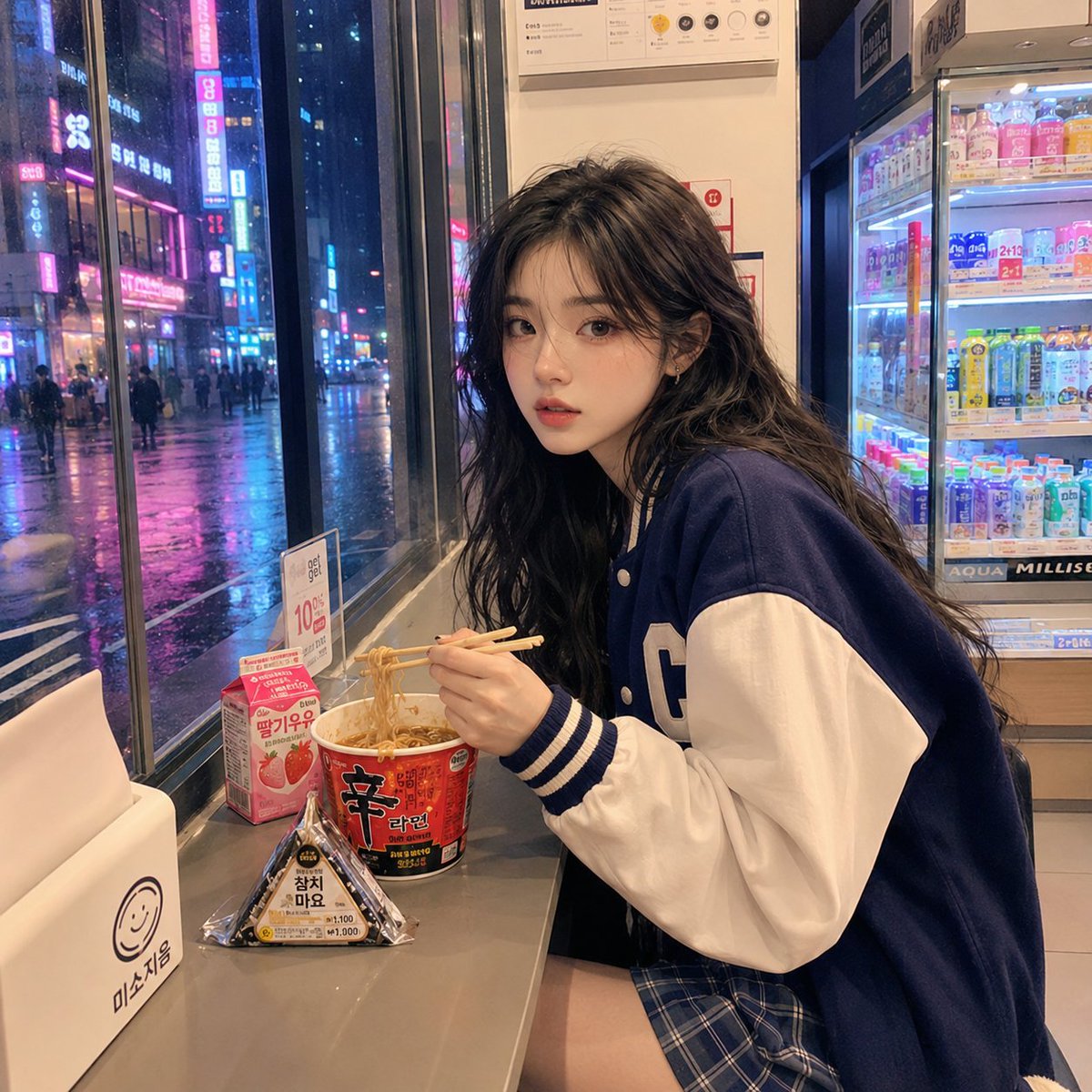 Korean Girl Convenience Store Photography
