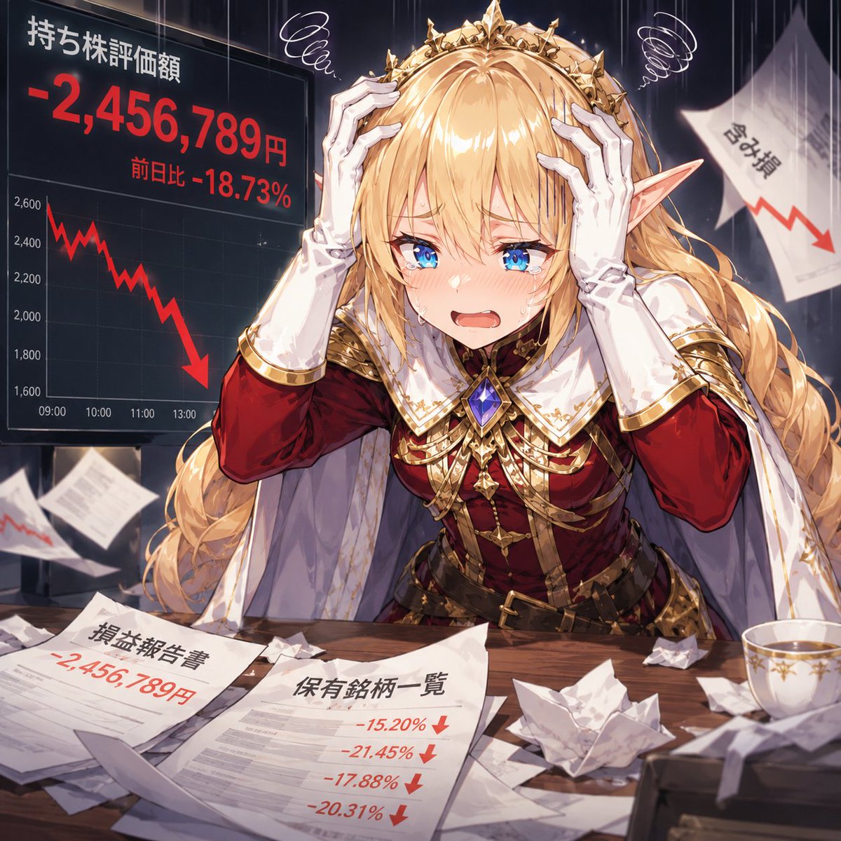 Elf Queen Stock Market Loss Panic