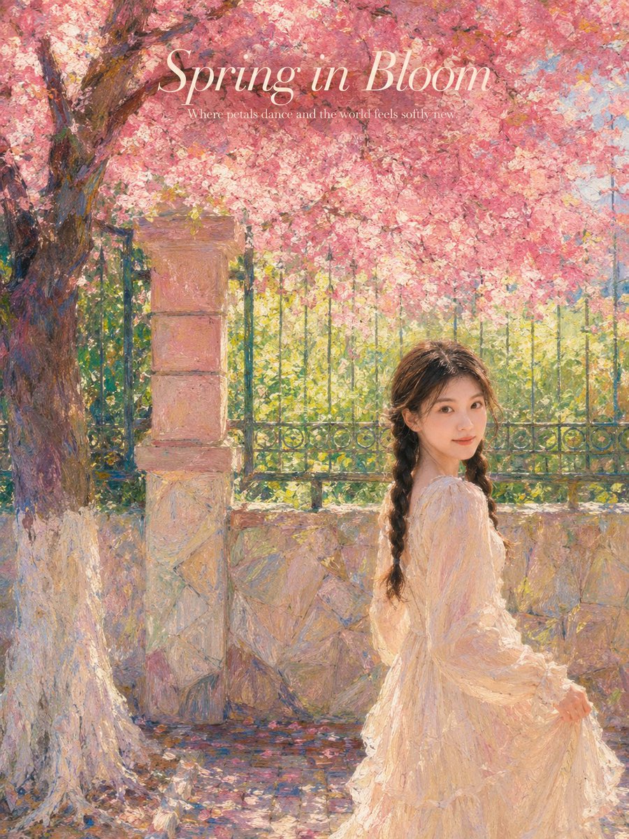 Impressionist Spring Garden Oil Painting