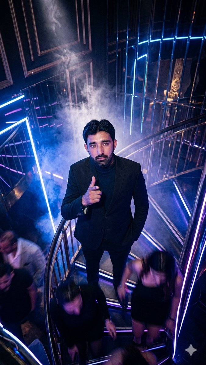 Overhead Nightclub Staircase Portrait