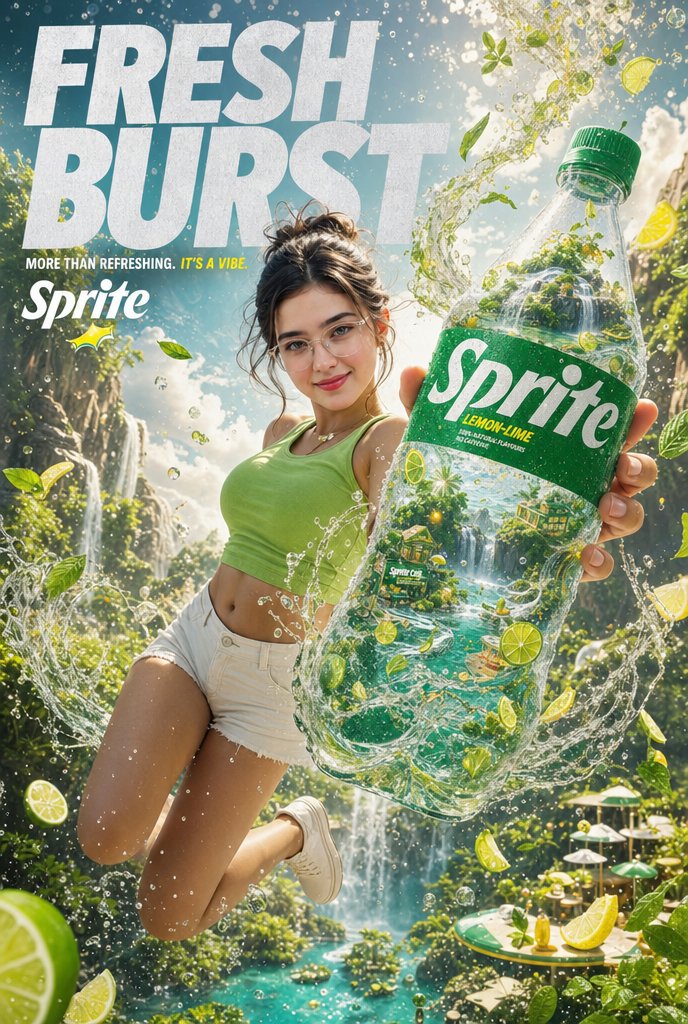 Fresh Burst Sprite Ad Poster