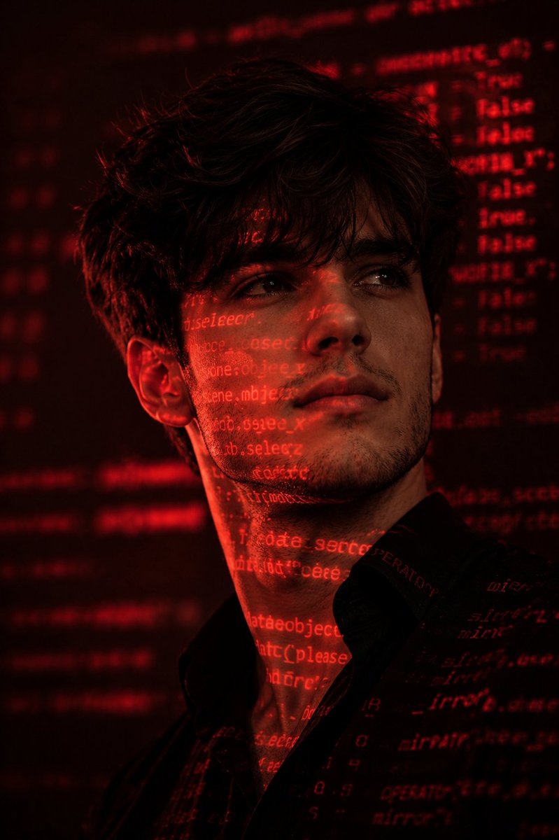 Cyberpunk Hacker Red Portrait