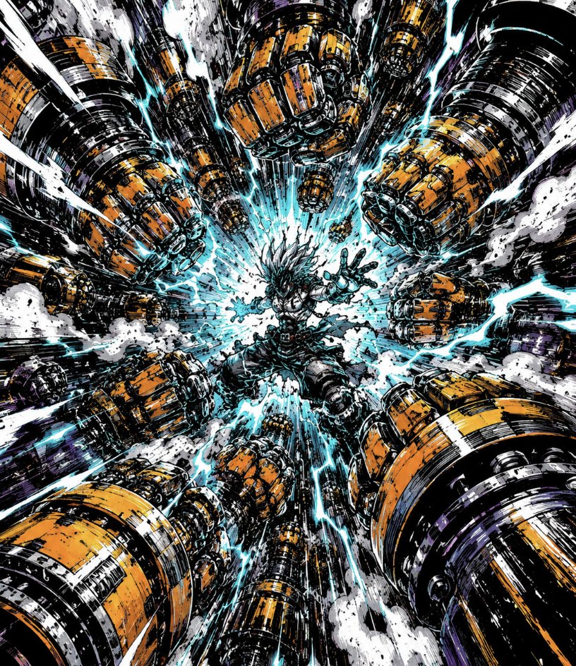Dynamic Mecha Combat Manga Style