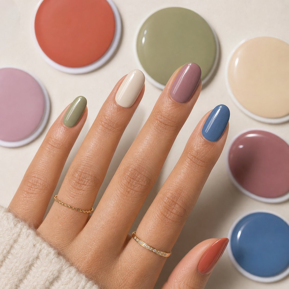 Muted Pastel Acrylic Nail Set