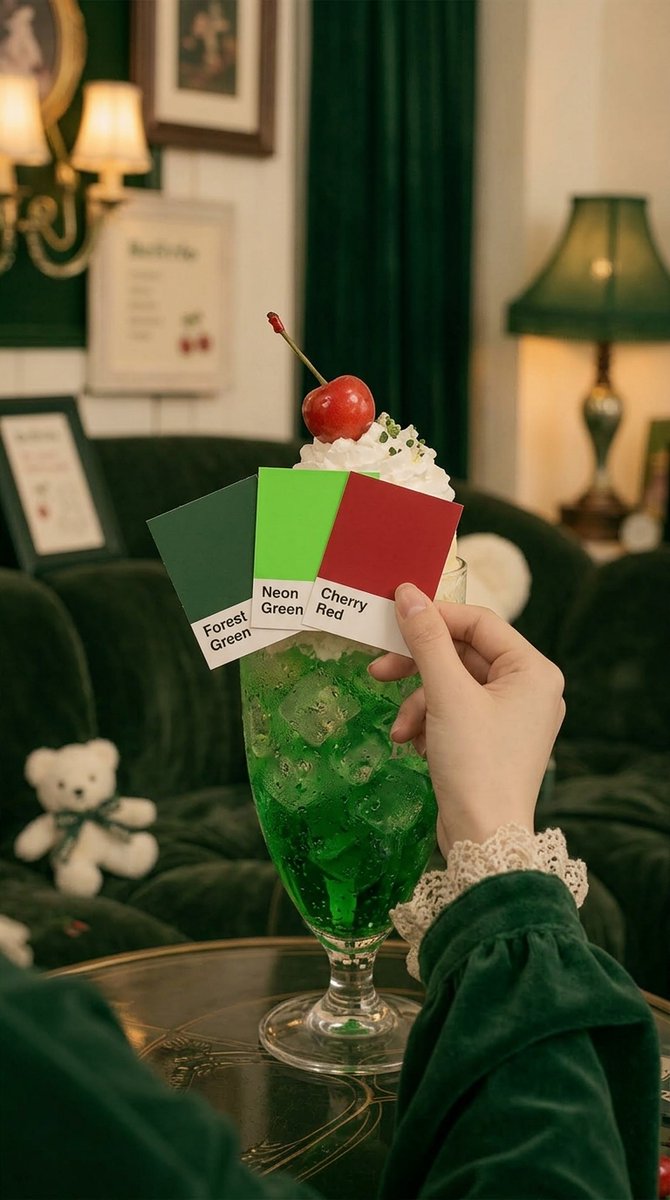 Retro Green Cream Soda Color Study