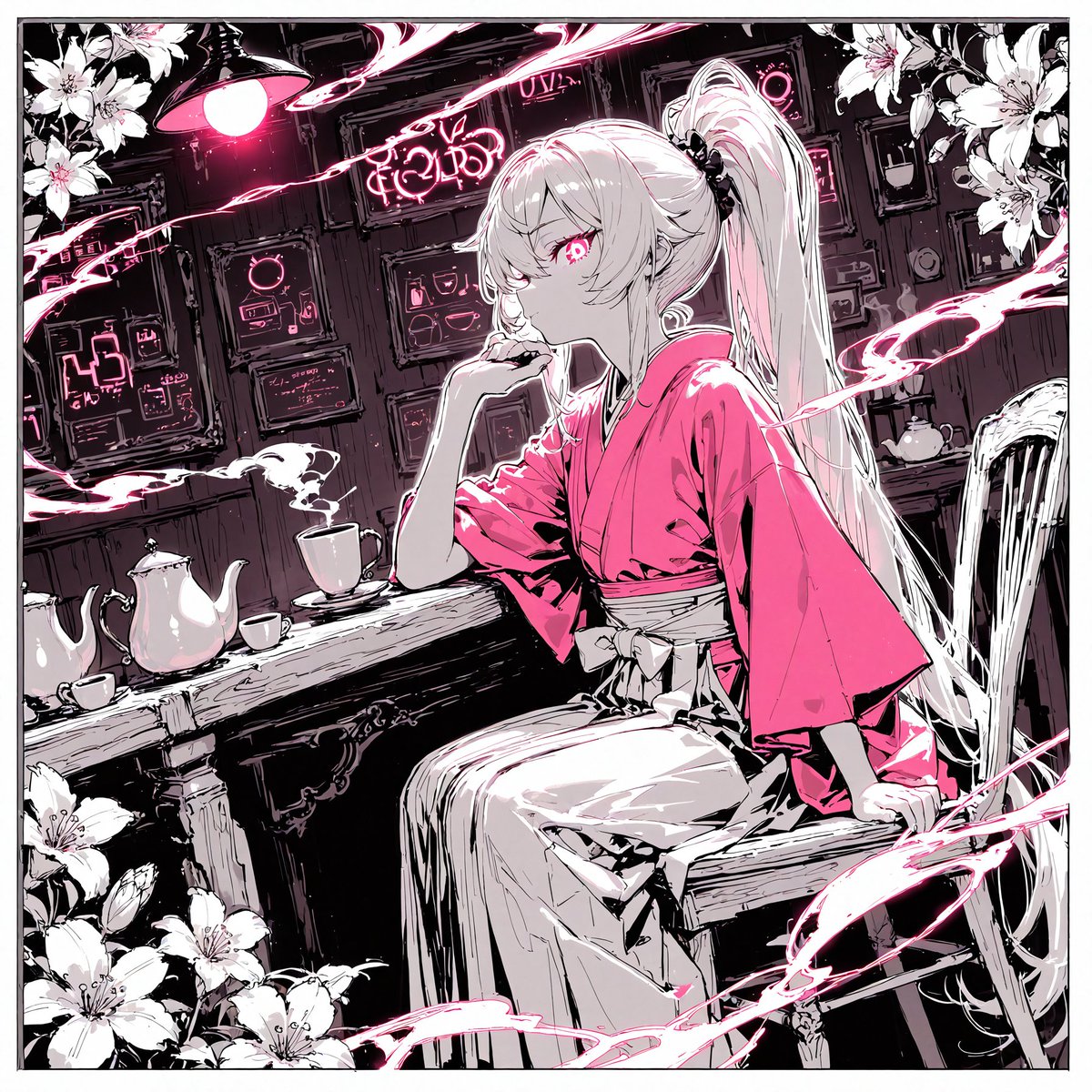Cyberpunk Kimono Tea Room