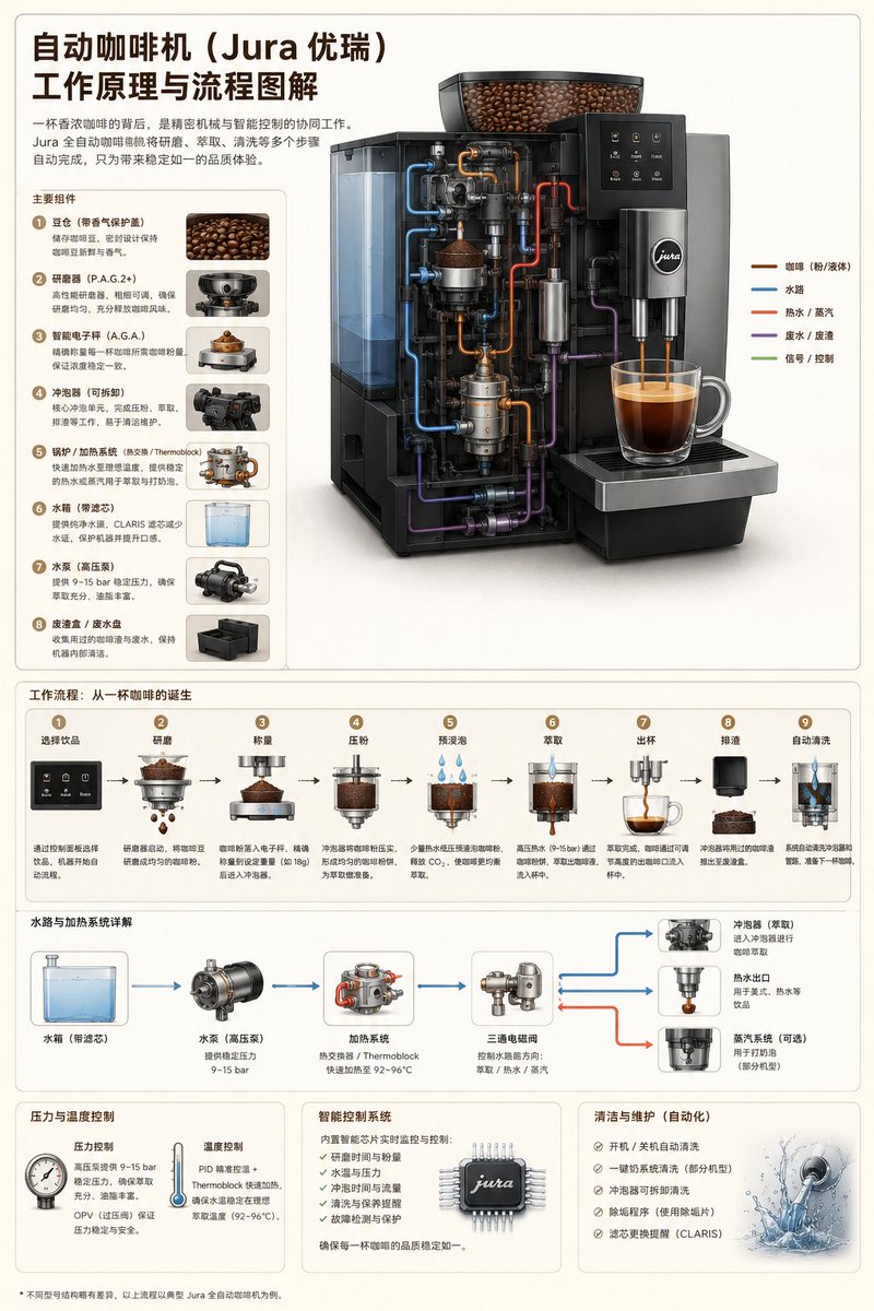 Automatic Coffee Machine Process Infographic
