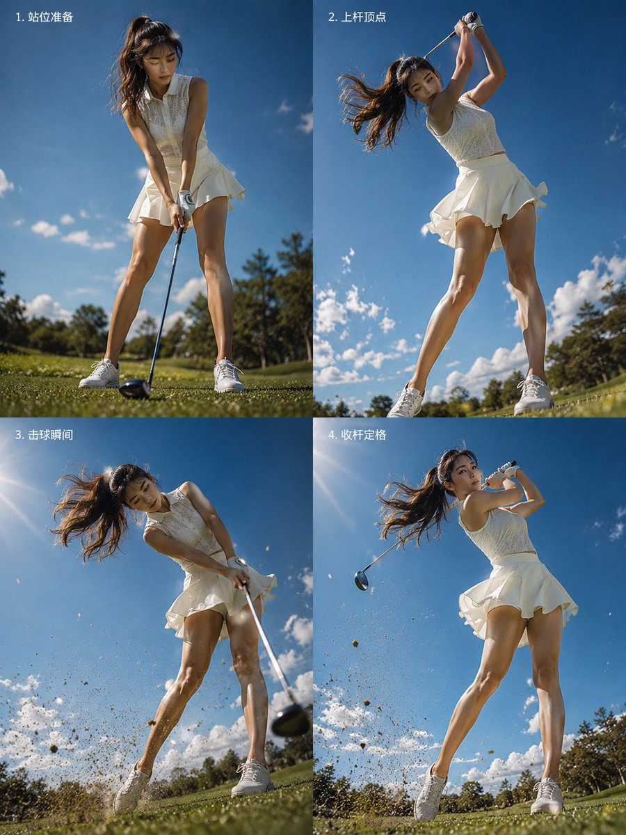 Four-Panel Golf Swing Sequence