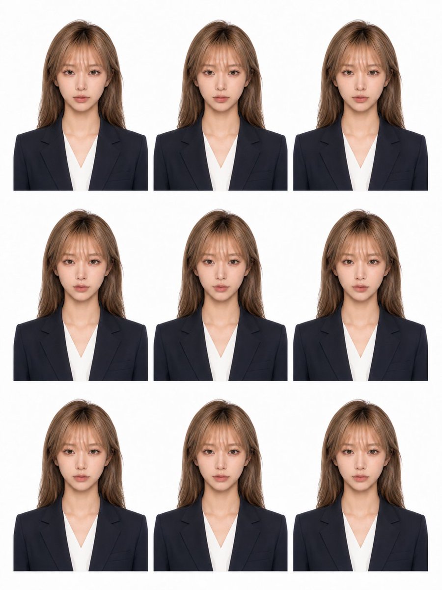 Nine-Photo ID Portrait Sheet