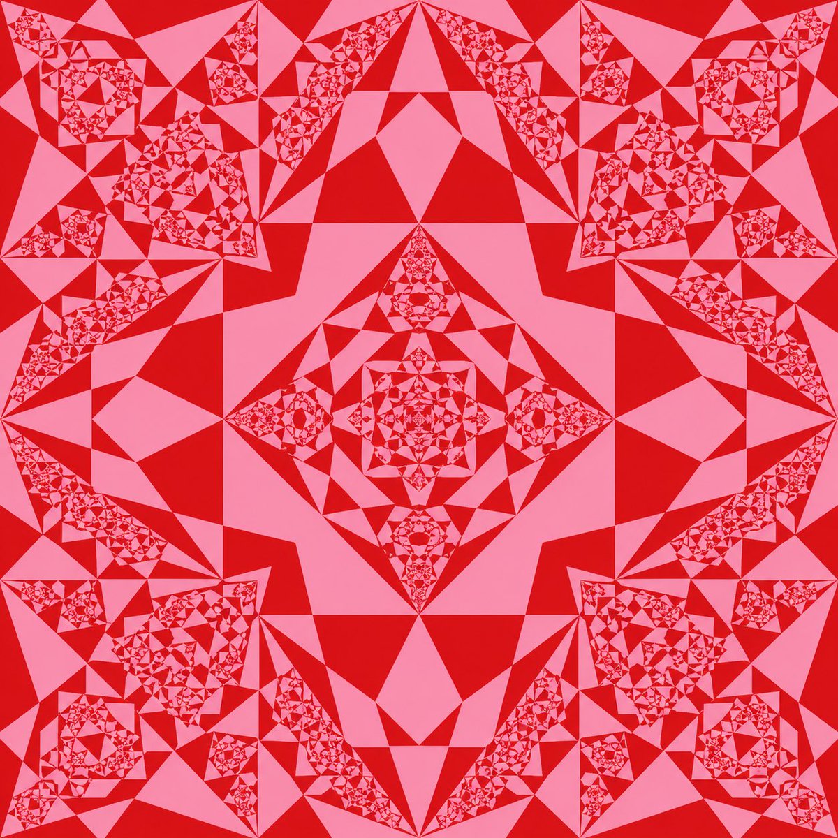 Red Pink Fractal Kaleidoscope