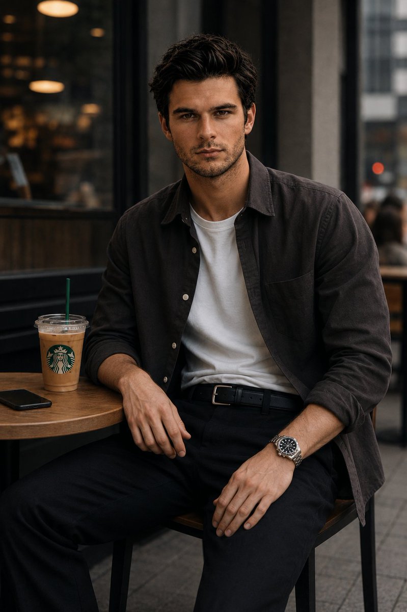 Urban Cafe Luxury Fashion Portrait