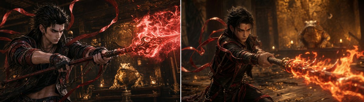 Nezha Fire Spear Split Comparison